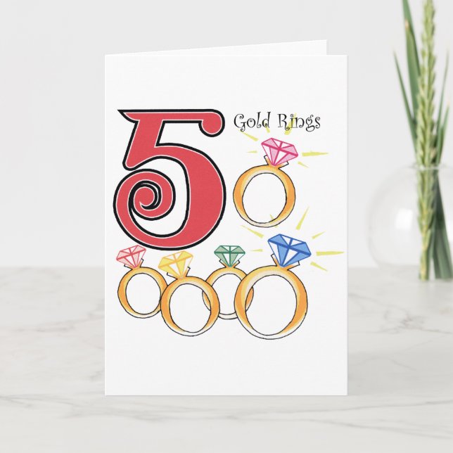 5 Goldrings Feiertagskarte (Vorderseite)