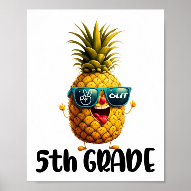 5. Grade Peace Out 5. Grade Funny Graduat Poster (Vorne)