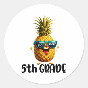 5. Grade Peace Out 5. Grade Funny Graduat Runder Aufkleber