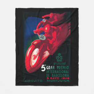 5 Gran Premio Internat'l Motorradposter Fleecedecke