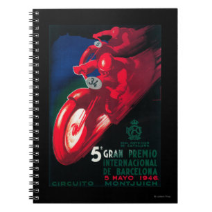 5 Gran Premio Internat'l Motorradposter Notizblock