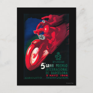 5 Gran Premio Internat'l Motorradposter Postkarte