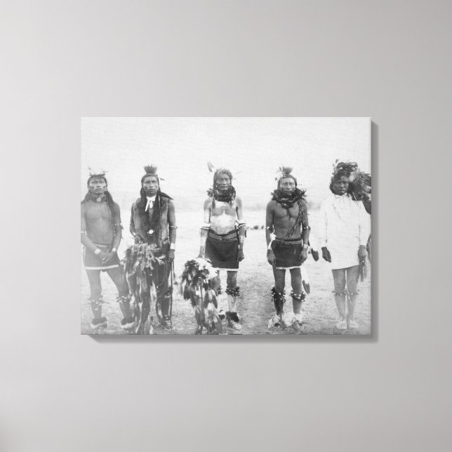 5 Grass Dance Indian Warriors Fotografie Leinwanddruck (Vorderseite)