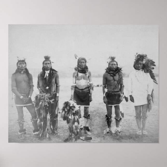 5 Grass Dance Indian Warriors Fotografie Poster (Vorne)