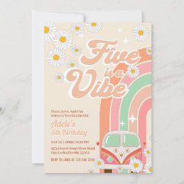 5. Groovy Birthday Daisy Hippie Birthday Einladung