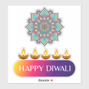 5. Happy Diwali das Festival der Lichter Indiens Aufkleber