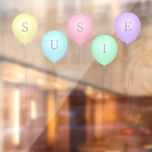 5 Helle, farbenfrohe Balloons mit benutzerdefinier Fensteraufkleber