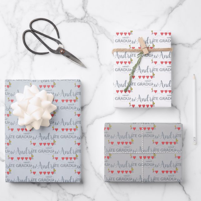 5 Herz-Kreislauf-Abitur Geschenkpapier Set (Vorderseite)