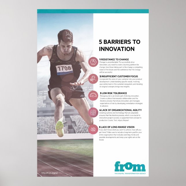5 Hindernisse für Innovation Infographie Poster (Vorne)