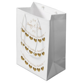 5. Hochzeit Jubiläum Holzherz kleine Geschenktasch Mittlere Geschenktüte