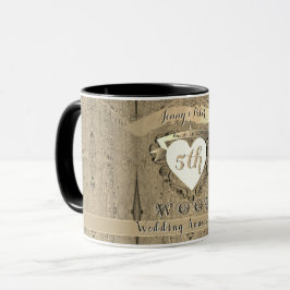 5. Hochzeitsjubiläum "Holz" Bild Tasse
