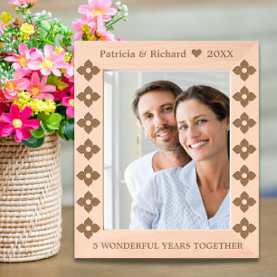 5. Hochzeitstag aus Holz 8x10 Geätzte Rahmen