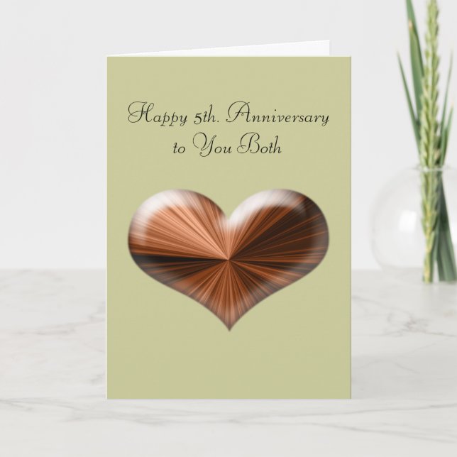 5. Hochzeitstag Grußkarte mit Vers Karte (Vorderseite)