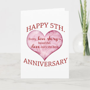 5. Hochzeitstag Karte