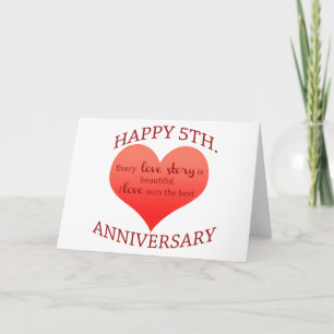 5. Hochzeitstag Karte