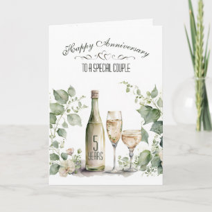5. Hochzeitstag Wein und Efeu Karte