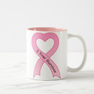 5 Jahr-Überlebend-Rosa-Band-Tasse Zweifarbige Tasse