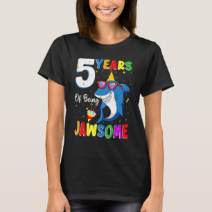 5 Jahre als Jawsome Shark 5. Geburtstag 5 Jahr T-Shirt