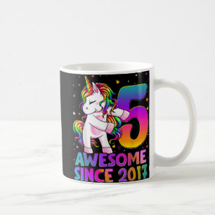 5 Jahre alt Einhorn Blüte 5. Geburtstag Mädchen Un Kaffeetasse