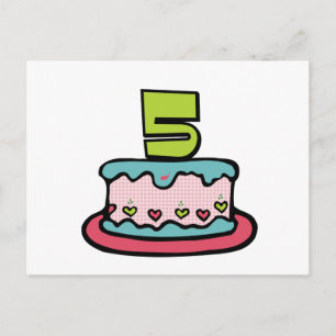 5 Jahre alt Geburtstagstorte Postkarte