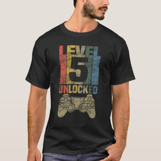5 Jahre alt Stufe 5 Entsperrte 5. Geburtstagsvideo T-Shirt