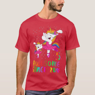 5 Jahre alte Geburtstags-Einhorn-Ballett-Tolle Sei T-Shirt