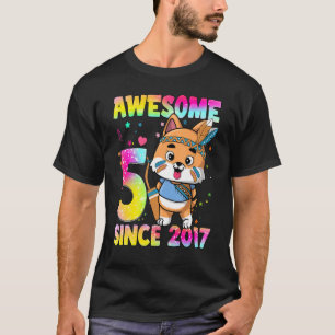 5 Jahre alte Mädchen Teens Niedliche Tribal Welpe  T-Shirt