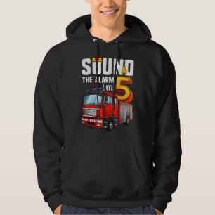 5 Jahre alter Feuerwagen Geburtstag Junge Feuerweh Hoodie