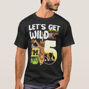 5 Jahre alter Zoo Birthday Safari Jungle Tier 5th  T-Shirt