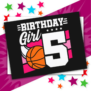 5 Jahre altes Basketball Party 5. Geburtstagskind Postkarte
