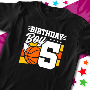 5 Jahre altes Basketball Party Thema 5th Birthday T-Shirt