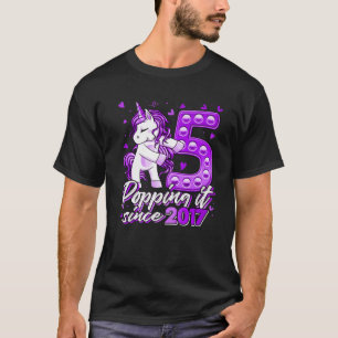 5 Jahre altes Einhorn Pop It Einhorn Knallen Seit T-Shirt