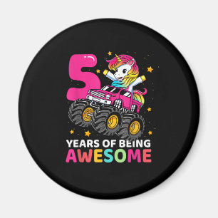 5 Jahre Altes Einhorn Reitmonster Truck 5. Geburt Magnet