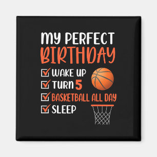 5 Jahre Basketball Geburtstagsparty 5. Junge Tag Magnet