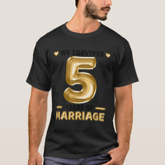 5 Jahre Ehe 5. Hochzeitstag Jubiläum Sonnenmatte T-Shirt