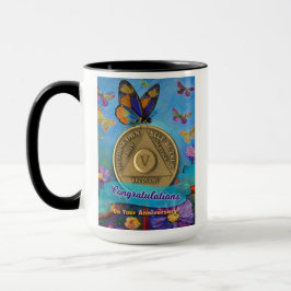 5 Jahre INDIVIDUELLE NAME OM Butterfets Blume Tasse