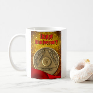 5 Jahre INDIVIDUELLE NAME OM Münzautomat Glitzer Kaffeetasse