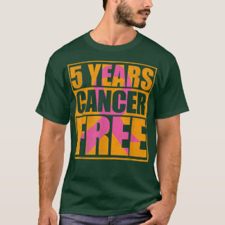 5 Jahre Krebsfreies rosa Ribbon Brustkrebs Surv T-Shirt