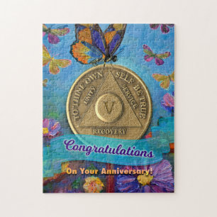 5 Jahre OM Jubiläum Münzschmetterlinge Blume