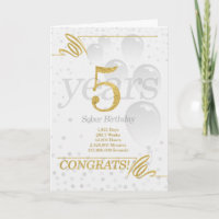 5 Jahre Sober Birthday Imitate Gold Glitzer