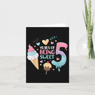 5 Jahre süß 5. Geburtstag Girl Ice Creme Karte