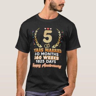 5 Jahre Verheirateter Glückwunsch 5. Jahrestreich  T-Shirt