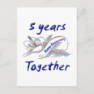 5 Jahre zusammen Postkarte