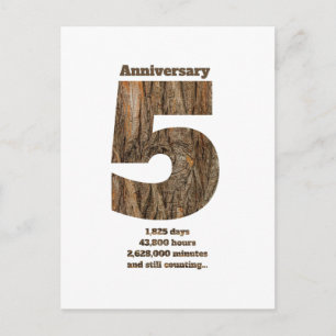 5-Jahres-Jubiläum - Holz-Jubiläumsmilestone Postkarte