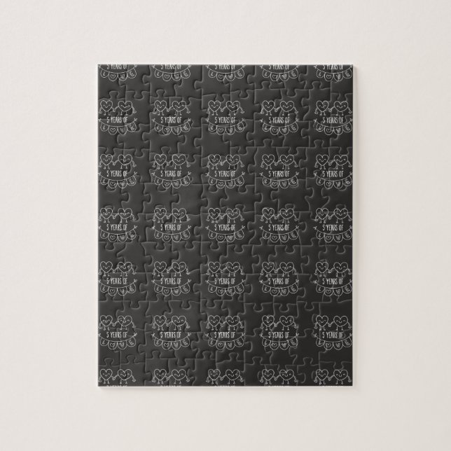 5. Jahrestag Geschenk Chalk Herzen (Vertikal)