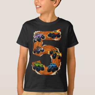5-jähriger Monstertruck-Junge Kleinkind 5. Geburts T-Shirt