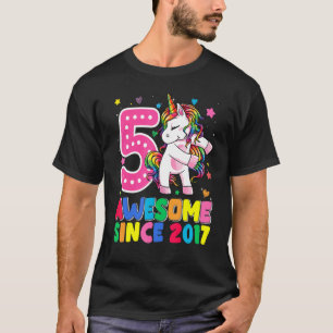 5-jähriges Mädchen Teens Flossen Einhorn 5. Geburt T-Shirt
