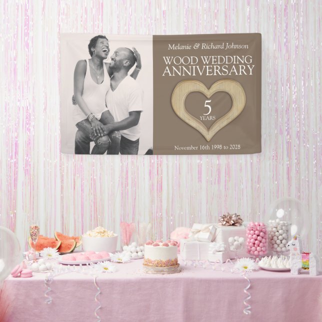 5. Jubiläum der Holzhochzeit - Foto Banner (Party)