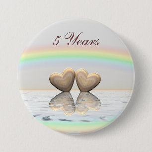 5. Jubiläum Holzherzen Button