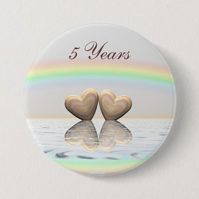 5. Jubiläum Holzherzen Button (Vorderseite)